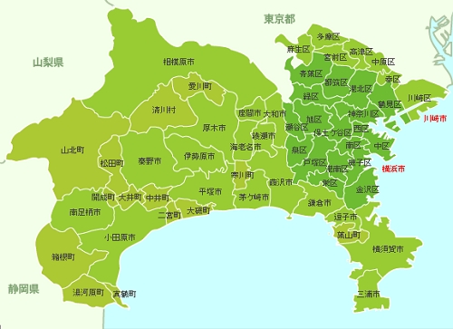 神奈川の地図